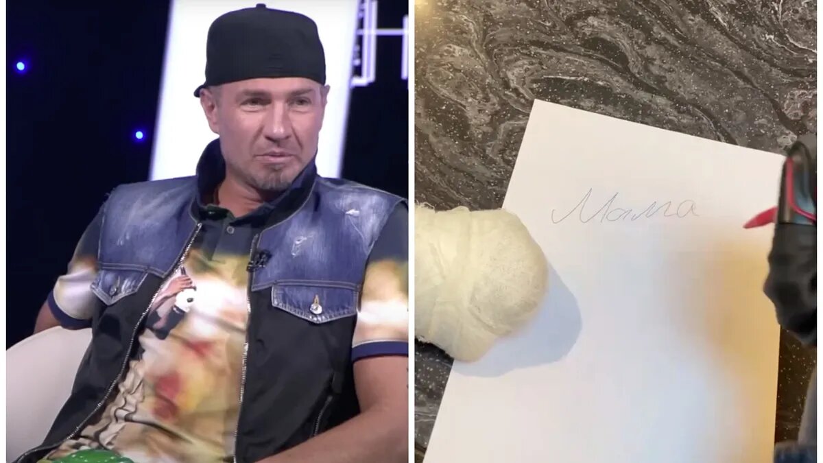 Роман Костомаров впервые пишет с момента потери конечностей. Фото: кадры из видео