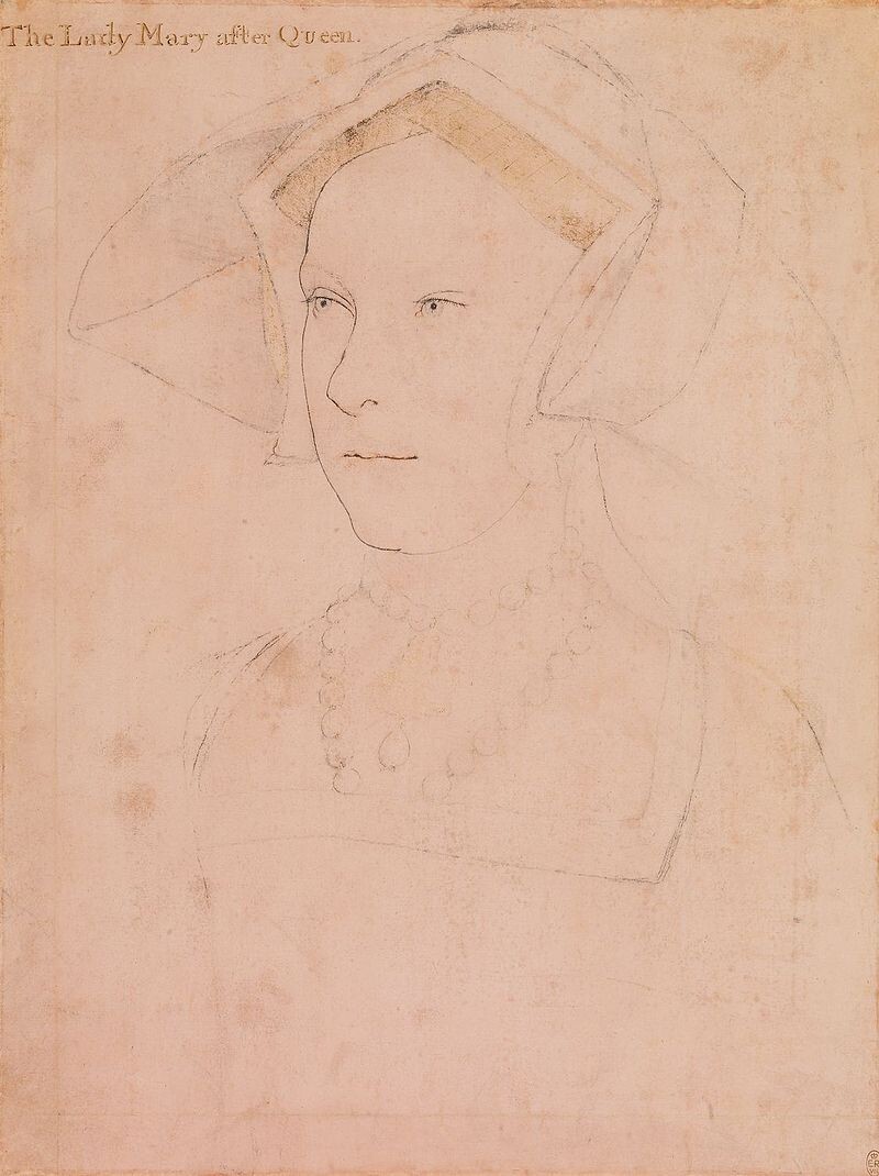 Мария Тюдор на рисунке Ганса Гольбейна-младшего. 1536 год