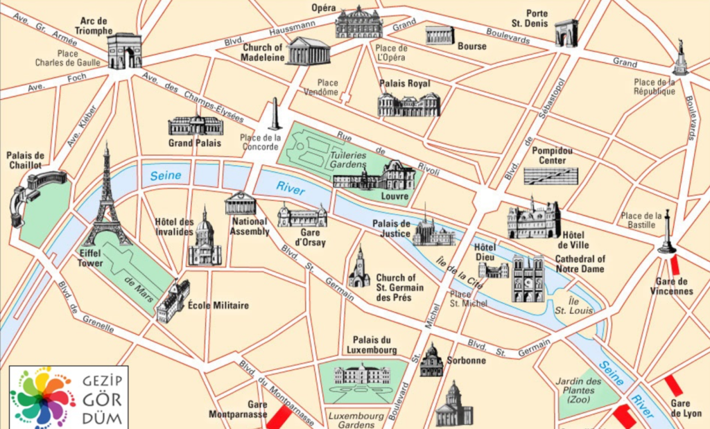 Карта Парижа взята из современных открытых источников и потому немного раскрашена.