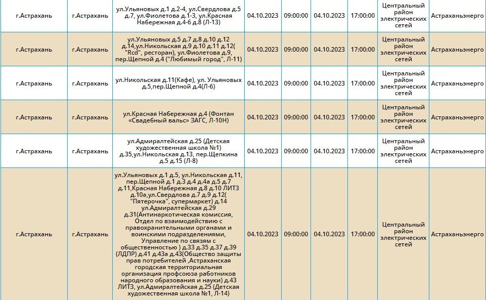 новошахтинск отключение света