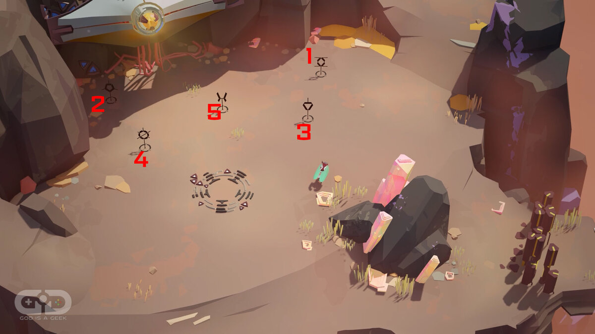 ✅Вы впервые столкнетесь с головоломками с символами Cocoon на раннем этапе, и эти странные глифы являются ключом к продвижению вперед и завершению игры. Видите ли, Cocoon — полностью визуальная игра.-4