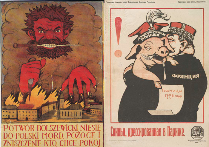 Советские и польские плакаты периода советско-польской войны