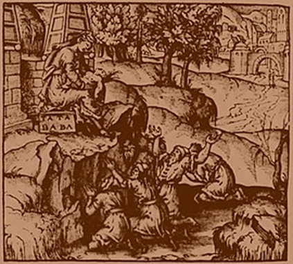 Zlata baba. Гравюра из «Всемирной космографии» Андре Теве (1575).