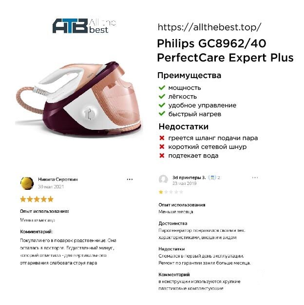 Парогенератор Philips GC8962/40 PerfectCare Expert Plus 