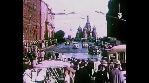 Москва 1950-х годов - документальные кадры в цвете