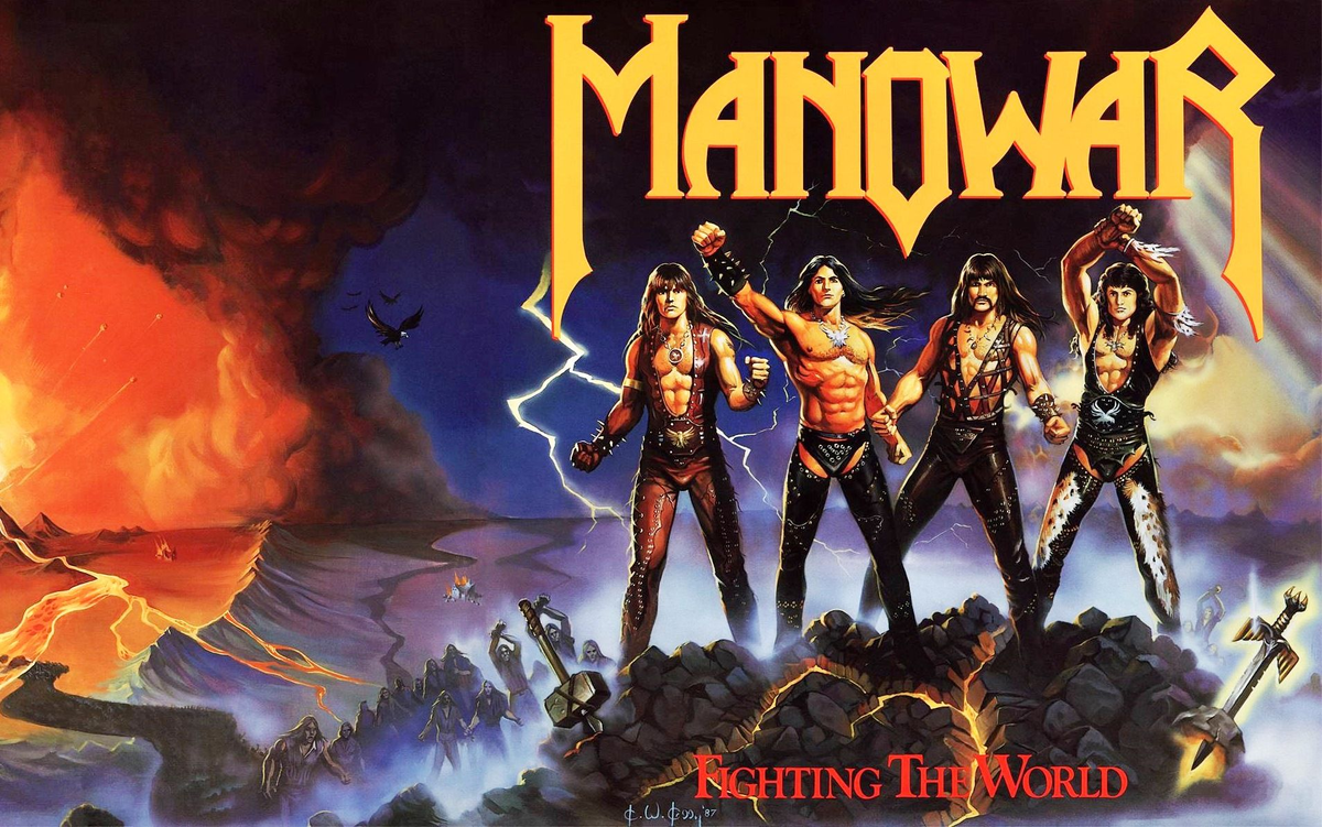 Дискография металла. Группа Manowar 1987. Кен Келли мановар. Manowar 1987 Fighting the World обложка альбома. Мановар 2022.
