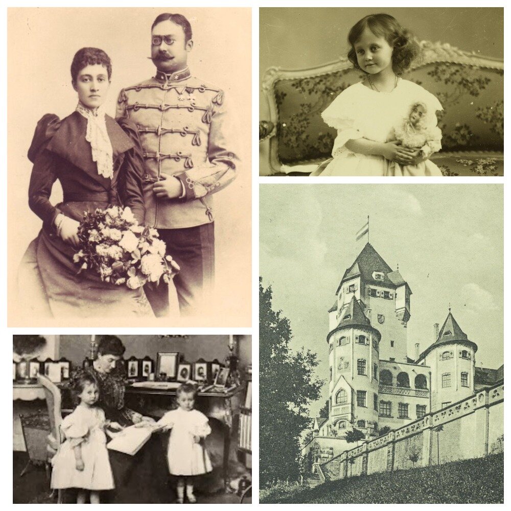 Вильгельм IV и Мария Анна - родители Марии Аделаиды. Замок Берг - место рождения Марии Аделаиды. Фотография Марии Аделаиды в детстве. Мария Анна и дочери - Мария Аделаида и Шарлотта. 