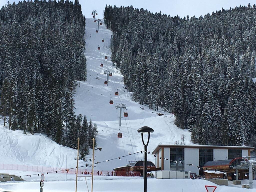 © Rartat / CC BY-SA 4.0 (Курорт «Архыз», горнолыжная трасса, 2020 г. «Архыз» планируют сделать федеральным курортом №1 в стране. До 2030 г. в его развитие вложат 40 млрд руб.)