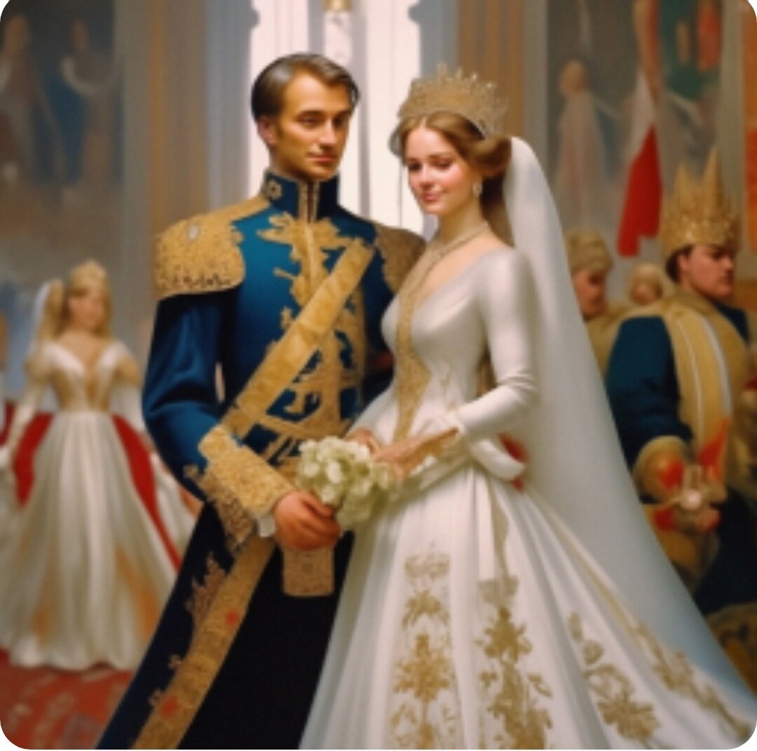 Так нейросеть представляет свадьбу времен Царской России)) Прям "развесистая клюква"