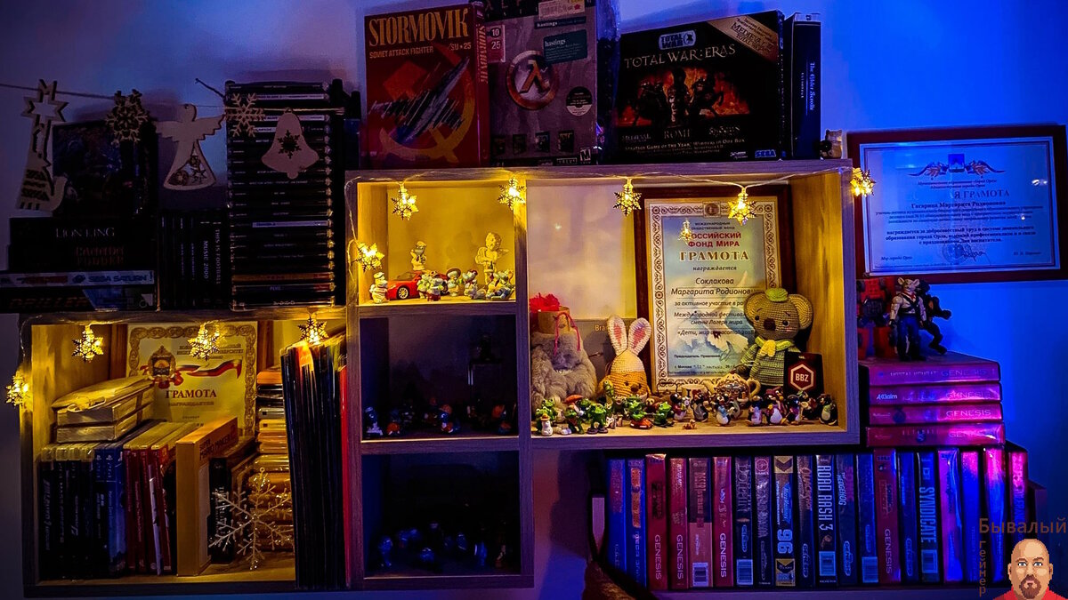 Коллекция Гагариных Антона и Маргариты. Полки с играми.