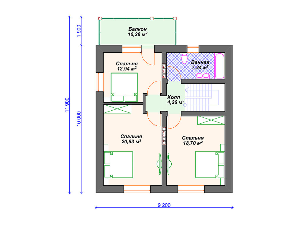 Двухэтажный дом 170 кв м с гаражом. | Arplans.ru - проекты домов | Дзен