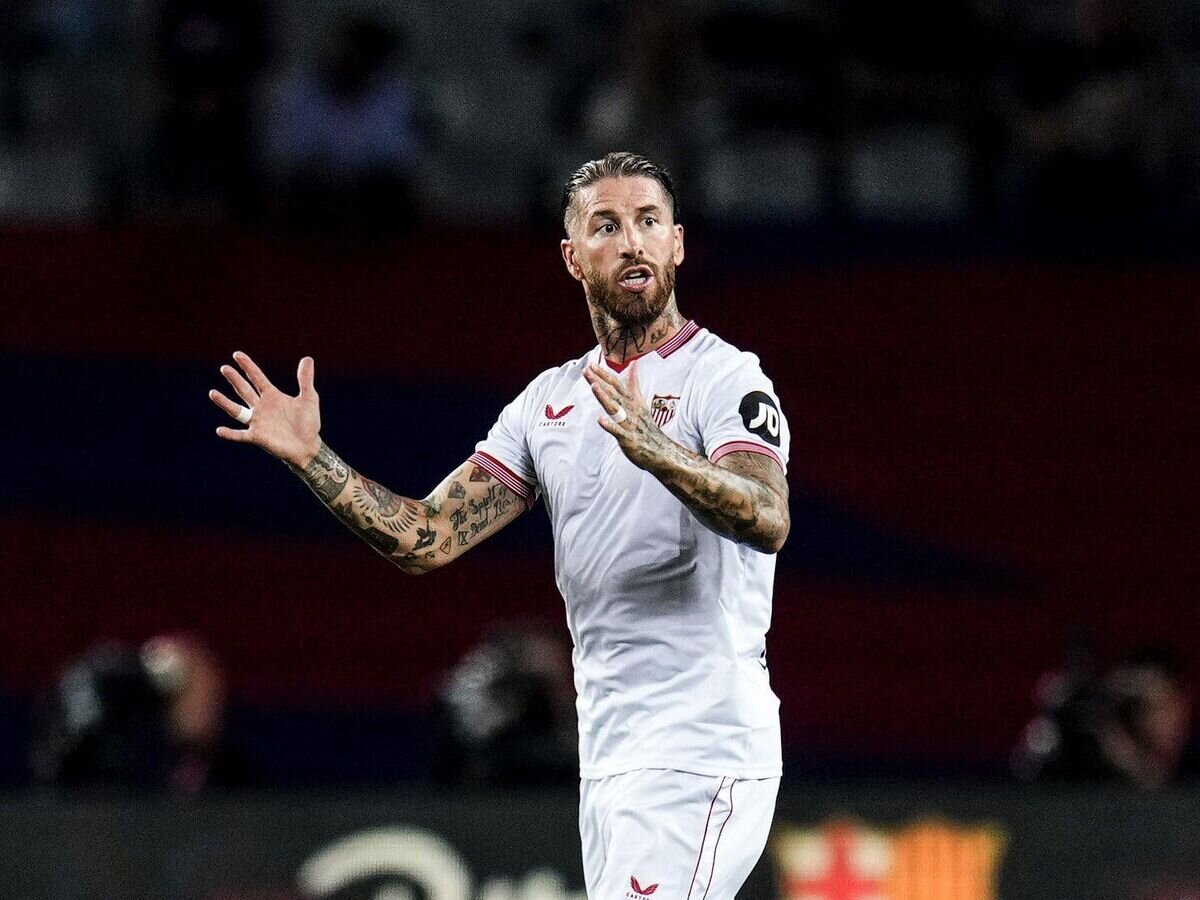    Защитник "Севильи" Серхио Рамос в матче Примеры© соцсети Серхио Рамоса