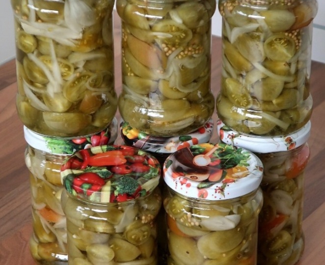 Хорошо, что они зеленые: остренький салат из зеленых помидоров на зиму. Нашла "свой" рецепт: это идеальный маринад - не оторваться