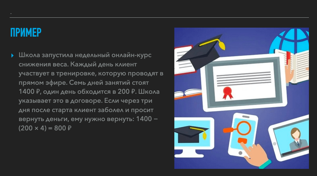 Школа не возвращает деньги