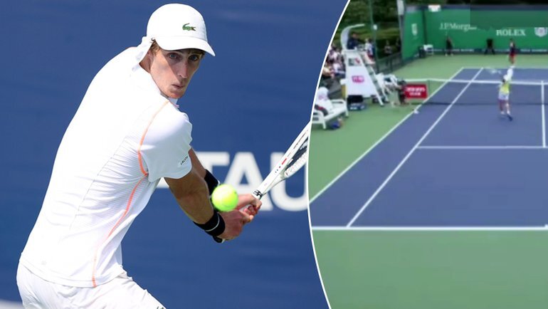    Марк Полманс ударил судью мячом по лицу после матчбола. Global Look Press