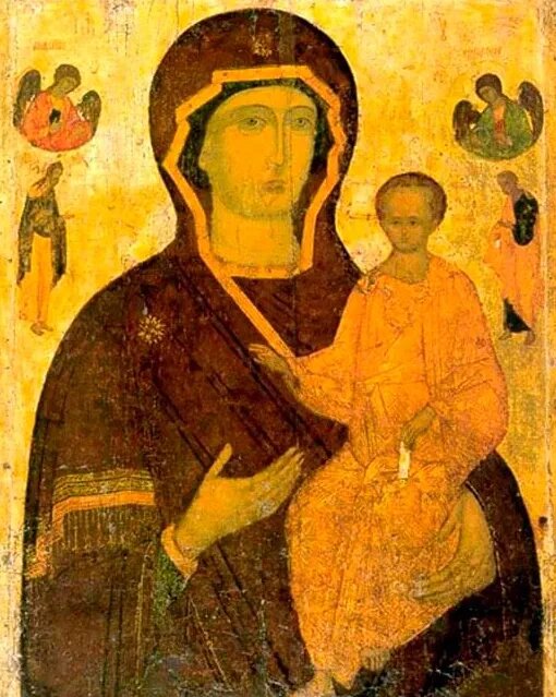 ДИОНИСИЙ И МАСТЕРСКАЯ. БОГОМАТЕРЬ ОДИГИТРИЯ ДЛЯ ВОЗНЕСЕНСКОГО МОНАСТЫРЯ МОСКОВСКОГО КРЕМЛЯ. 1502–1503. ГОСУДАРСТВЕННЫЙ РУССКИЙ МУЗЕЙ, САНКТ-ПЕТЕРБУРГ