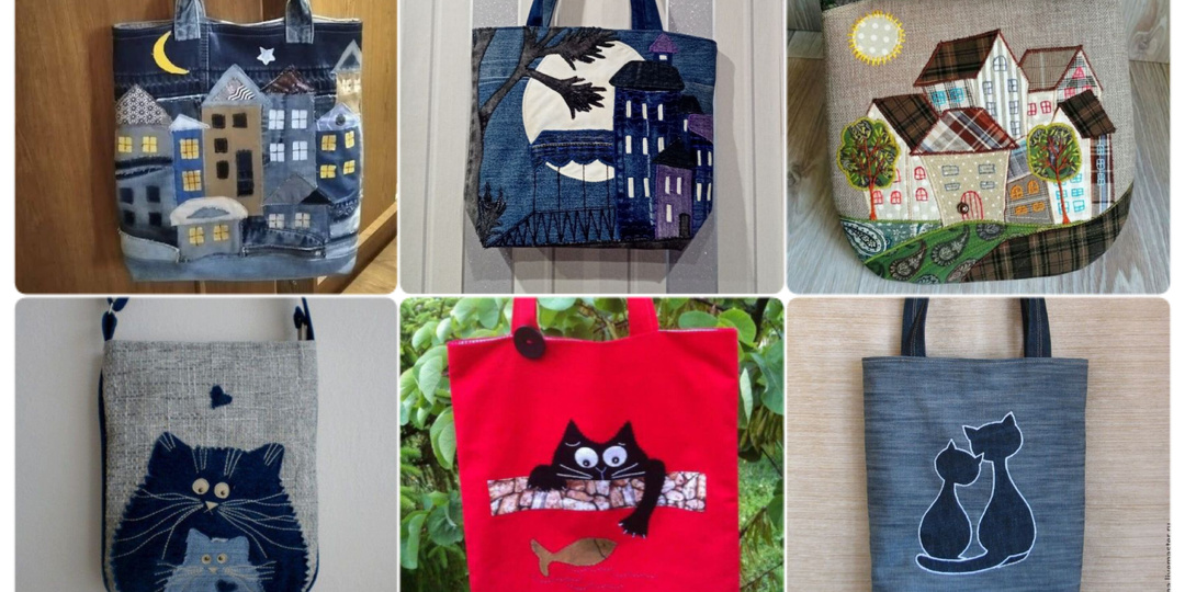 "Котики и домики": эксклюзивные сумки с аппликацией своими руками (как сделать, идеи и шаблоны)