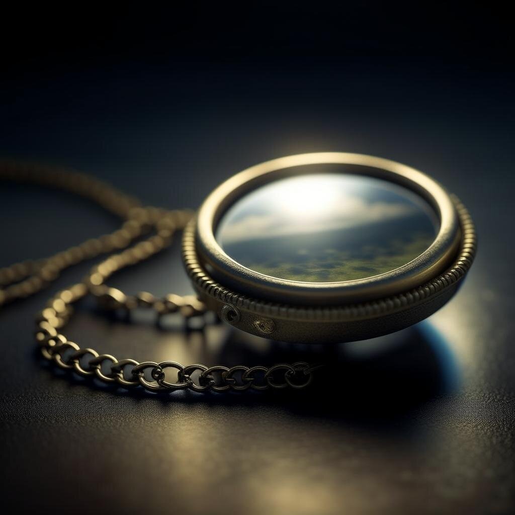 Монокль на цепочке. Нейросеть Kandinsky 2.2.