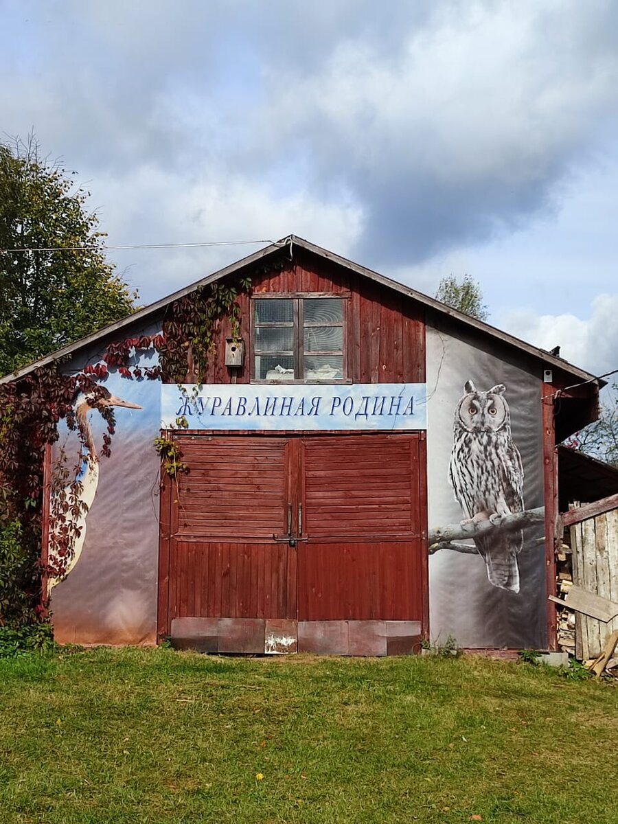 На территории биостанции много объктов, но в памяти смартфона остался почему-то один. Не знаю, что там в этом сарае. Хороши сова и журавль.
