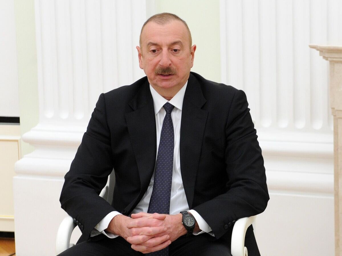    Президент Азербайджана Ильхам Алиев во время двусторонней встречи с президентом РФ Владимиром Путиным в Кремле© РИА Новости / Михаил Климентьев