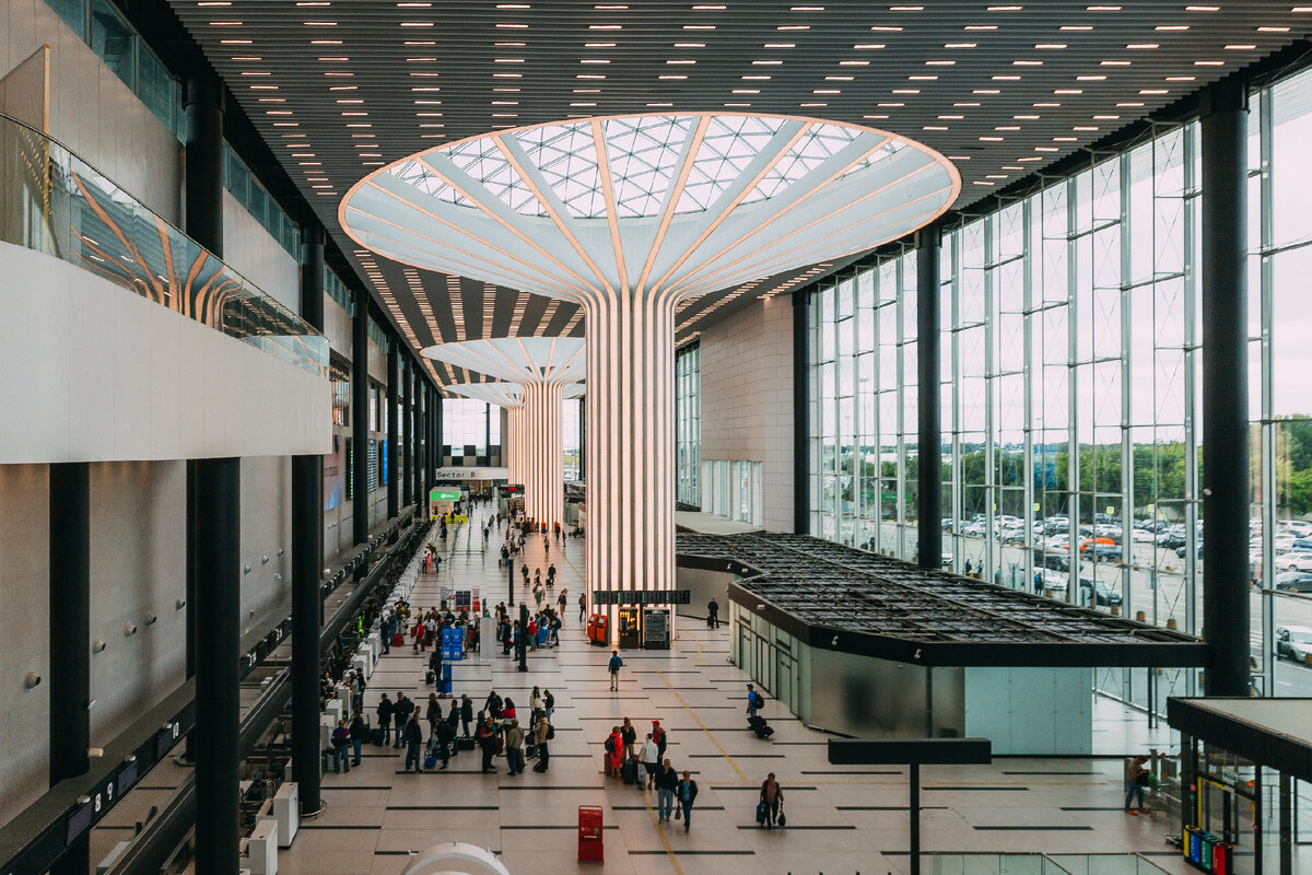 🛩 Новый терминал аэропорта Толмачёво в Новосибирске. Много света и  опоры-деревья. | Дима Четыре смотрит мир | Дзен