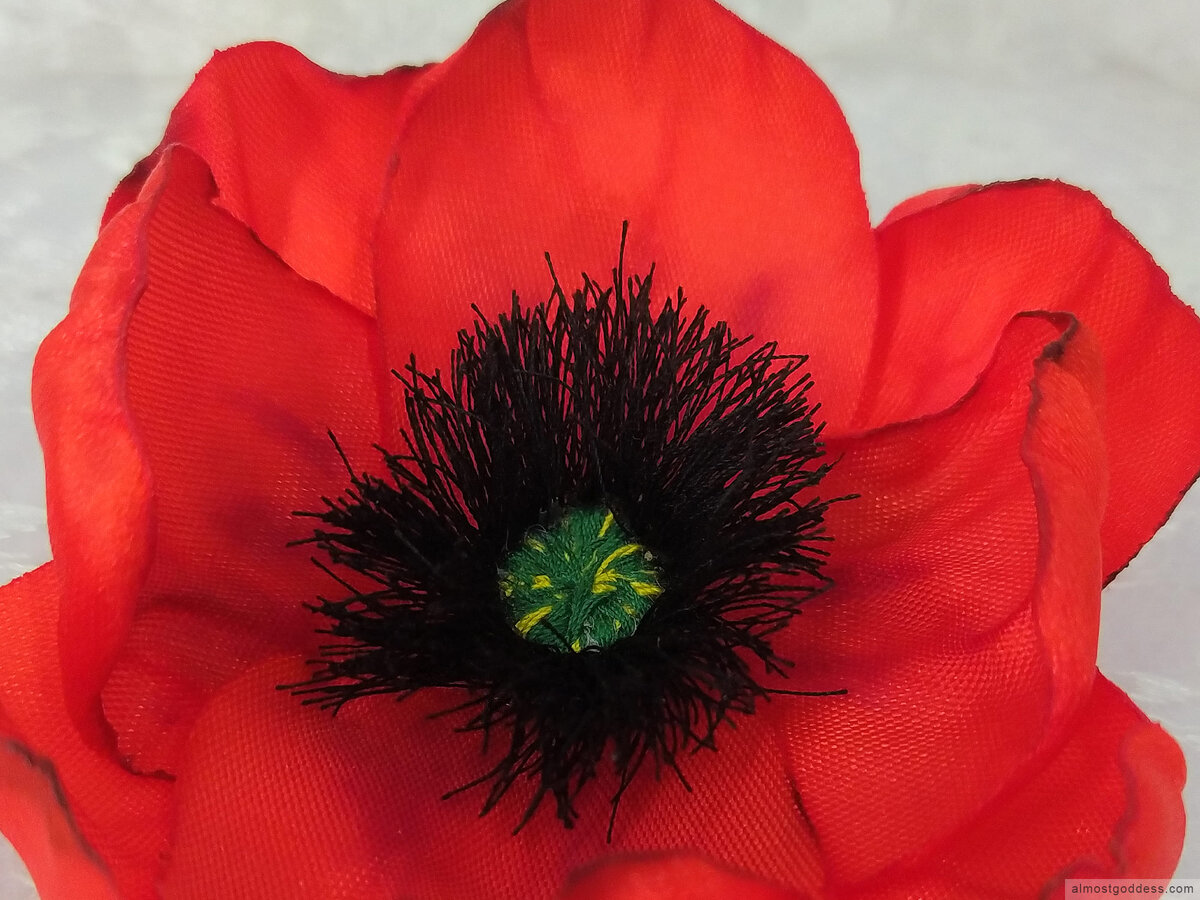 Мак из атласных лент, Уроки Канзаши для Начинающих _ DIY Poppy flower