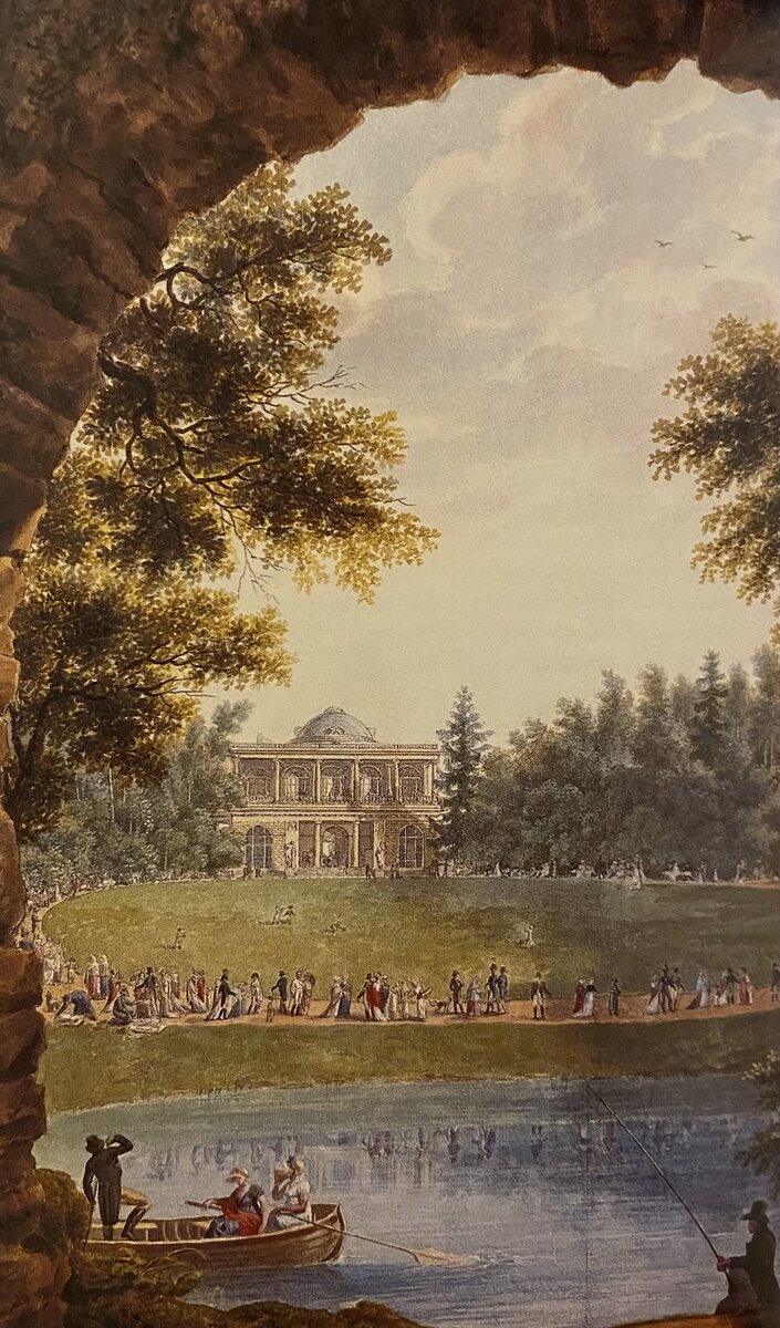 Вид на дачу А.С. Строганова из грота.