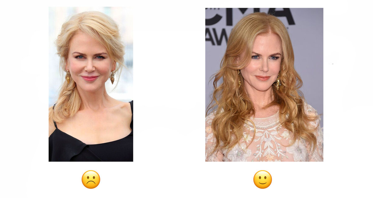 У Николь Кидман теплый светлый колорит, и черный цвет её "грубит"