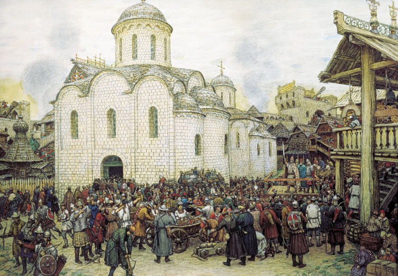 А. Васнецов. Оборона Москвы от хана Тохтамыша. XIV век