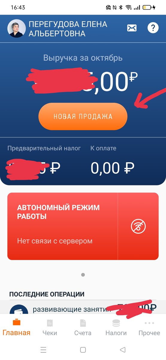 Даже если интернет барахлит, как у нас в деревне, новая продажа все равно отобразится в автономном режиме