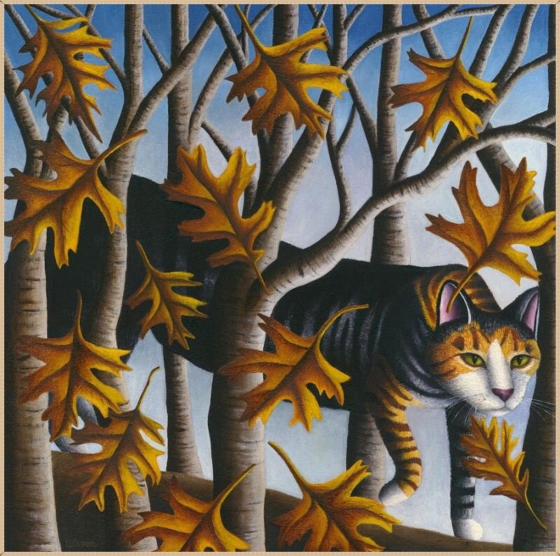  © Кэрол Уилсон (Carol Wilson). Кот среди дубов