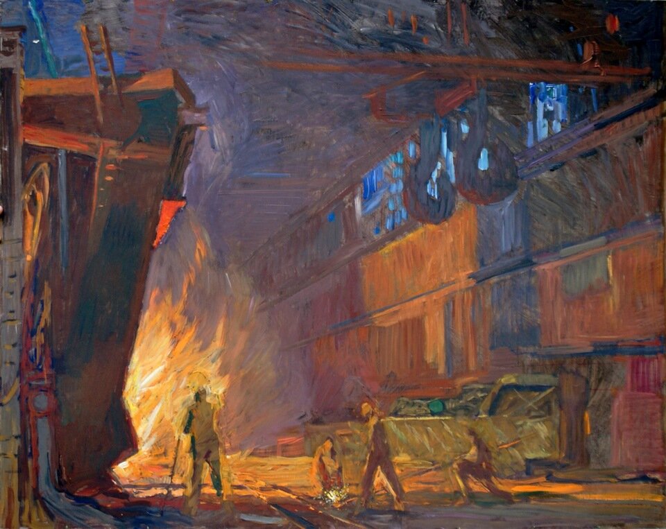 Г.А. Булгаков, "Сталевары за работой" (Азовсталь), 1958 г.