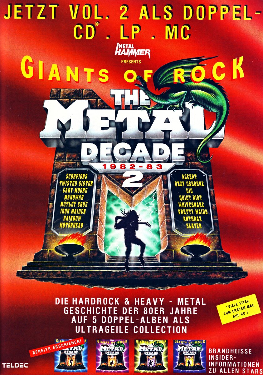 Реклама сборника "The Metal Decade" в журнале Metal Hammer