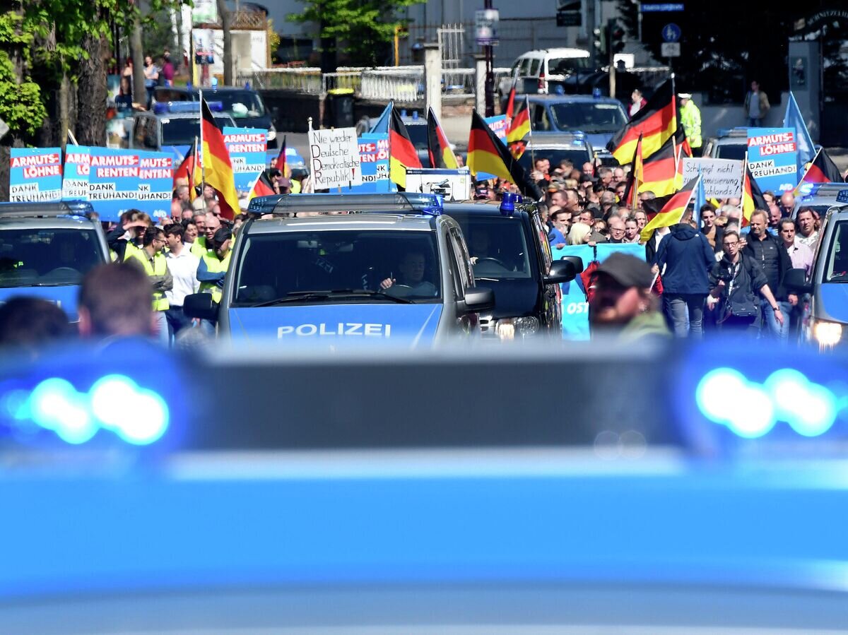    Сторонники партии "Альтернатива для Германии" в Эрфурте © AP Photo / Jens Meyer