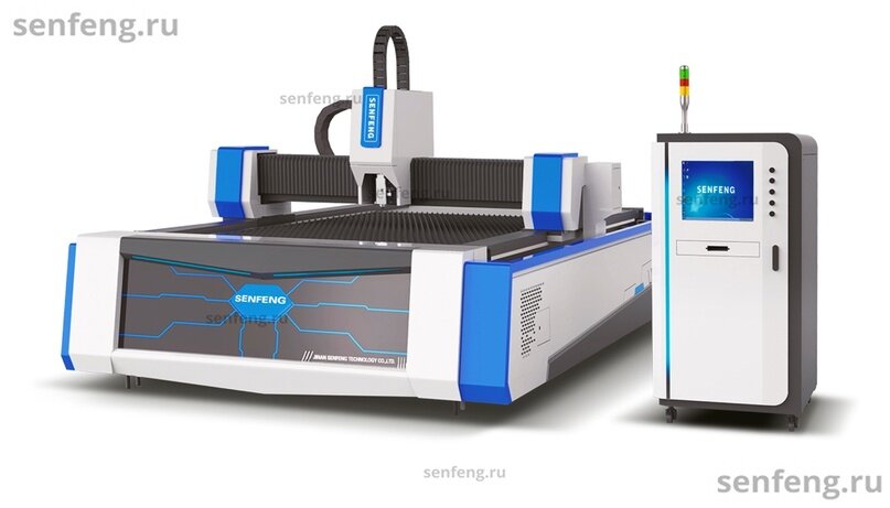 Senfeng SF3015GS – лазерный станок резки металла открытого типа. Рабочее поле 3000х1500 мм. Мощность от 1,5 до 6 кВт.