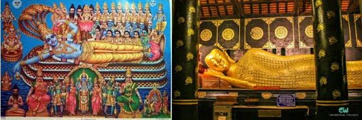 Ананташаяна Вишну и Лежащий Будда. Фото kulturekatha.com