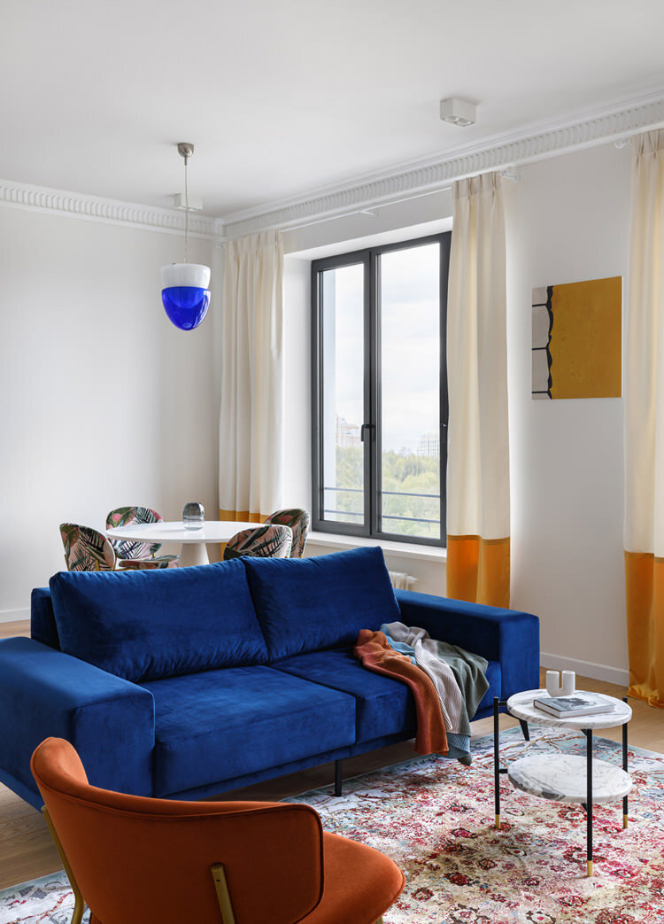 Квартира в Москве по проекту Ольги Черненко. Кухня-гостиная.