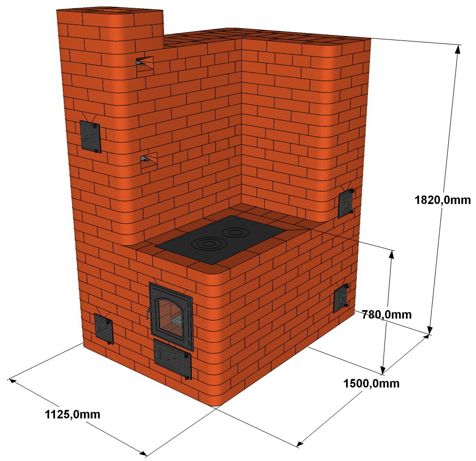 Отопительно-варочная печь «Коломна», с угловым щитом | Самодельский | Дзен