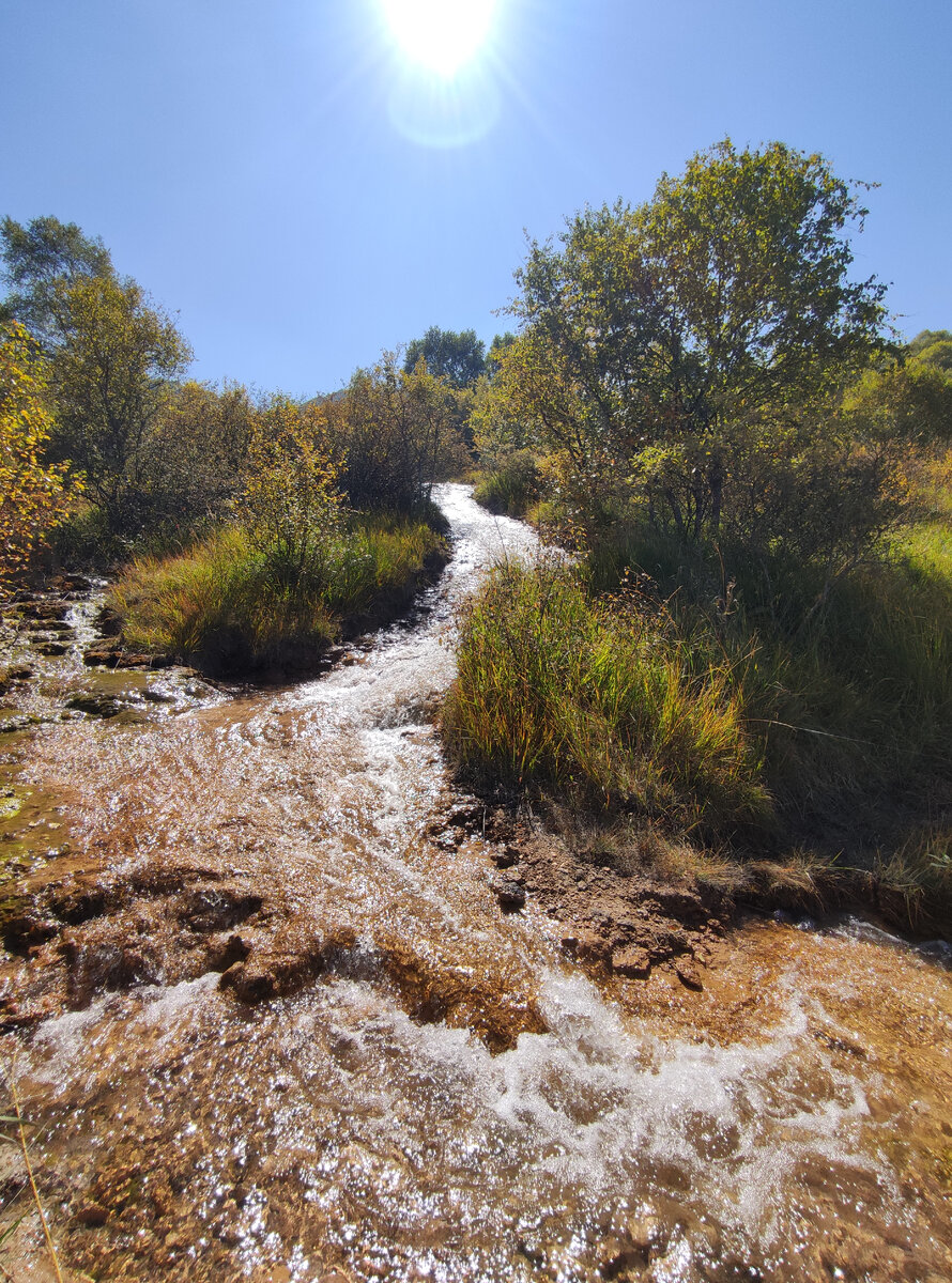 Золотые водопады в Берёзовском ущелье (сентябрь 2023 года)