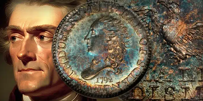 Джефферсон сыграл важную роль в распространении Half Disme 1792 года.