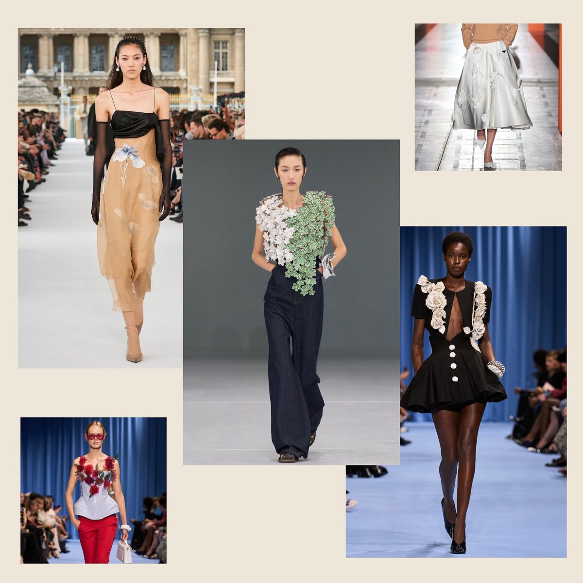фото Vogue Ranway, коллекции Givenchy, Balmain и Loewe SS 2024, коллаж составлен автором