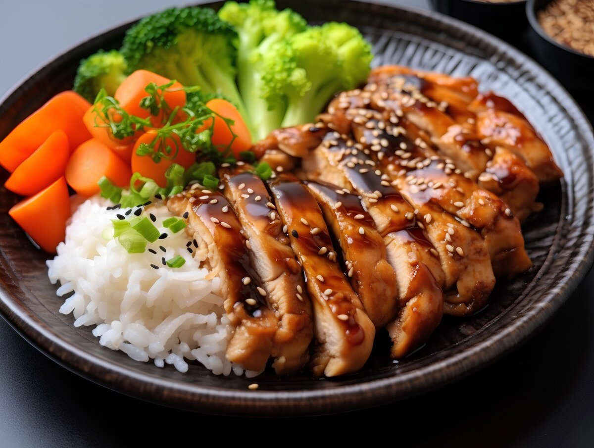 Курица терияки - это популярное азиатское блюдо, которое отличается сочным и ароматным вкусом.