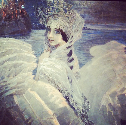 Прообразом этого воздушного, неземного, божественного образа была вполне земная женщина, супруга живописца Наталья Забела-Врубель.