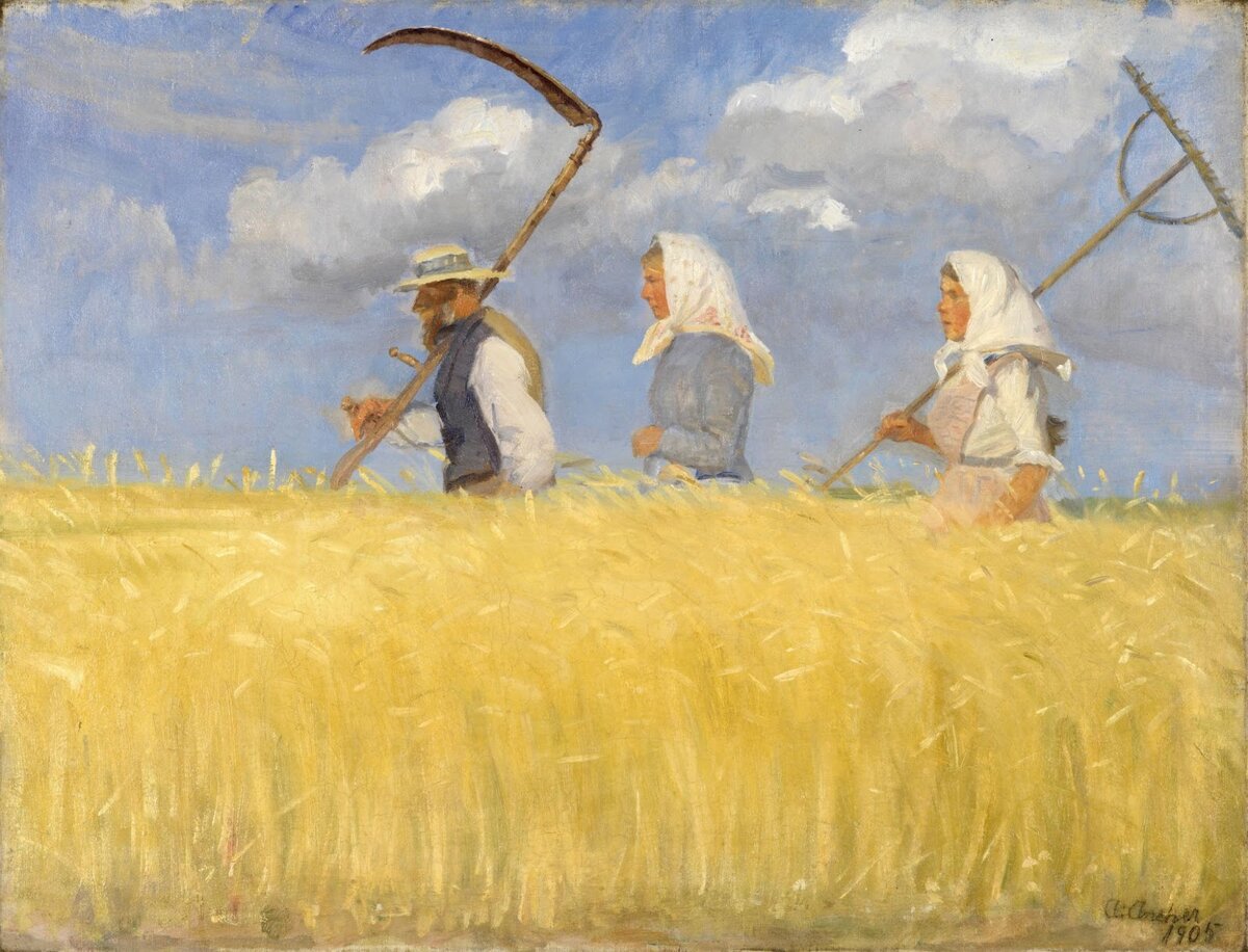 Анна Анкер, картина «Сбор урожая», 1905 год
