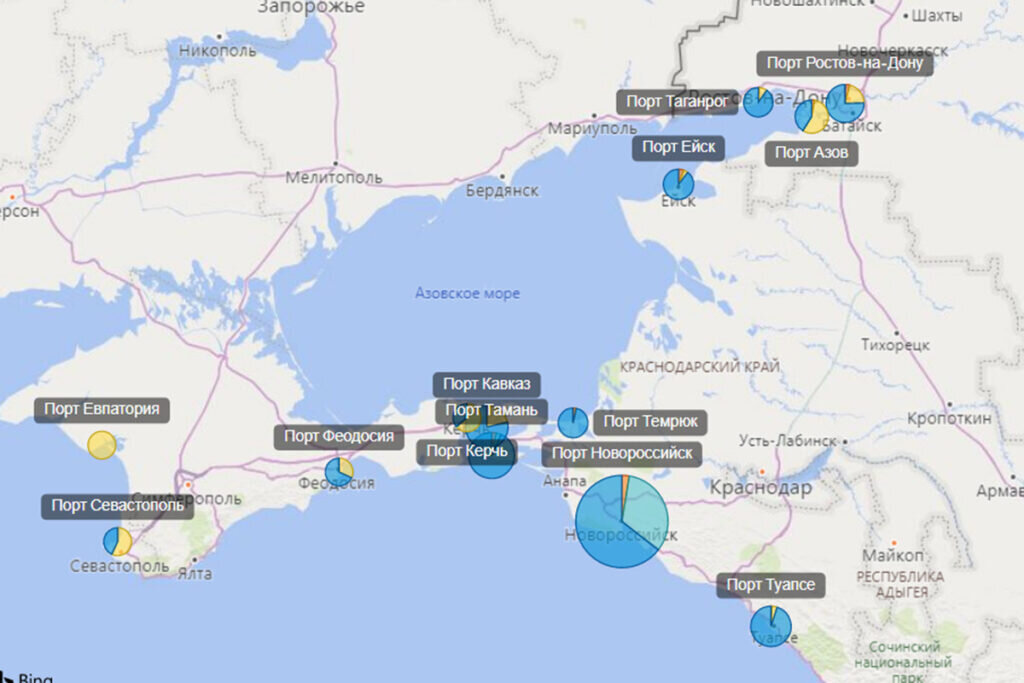 Карта портов черного моря