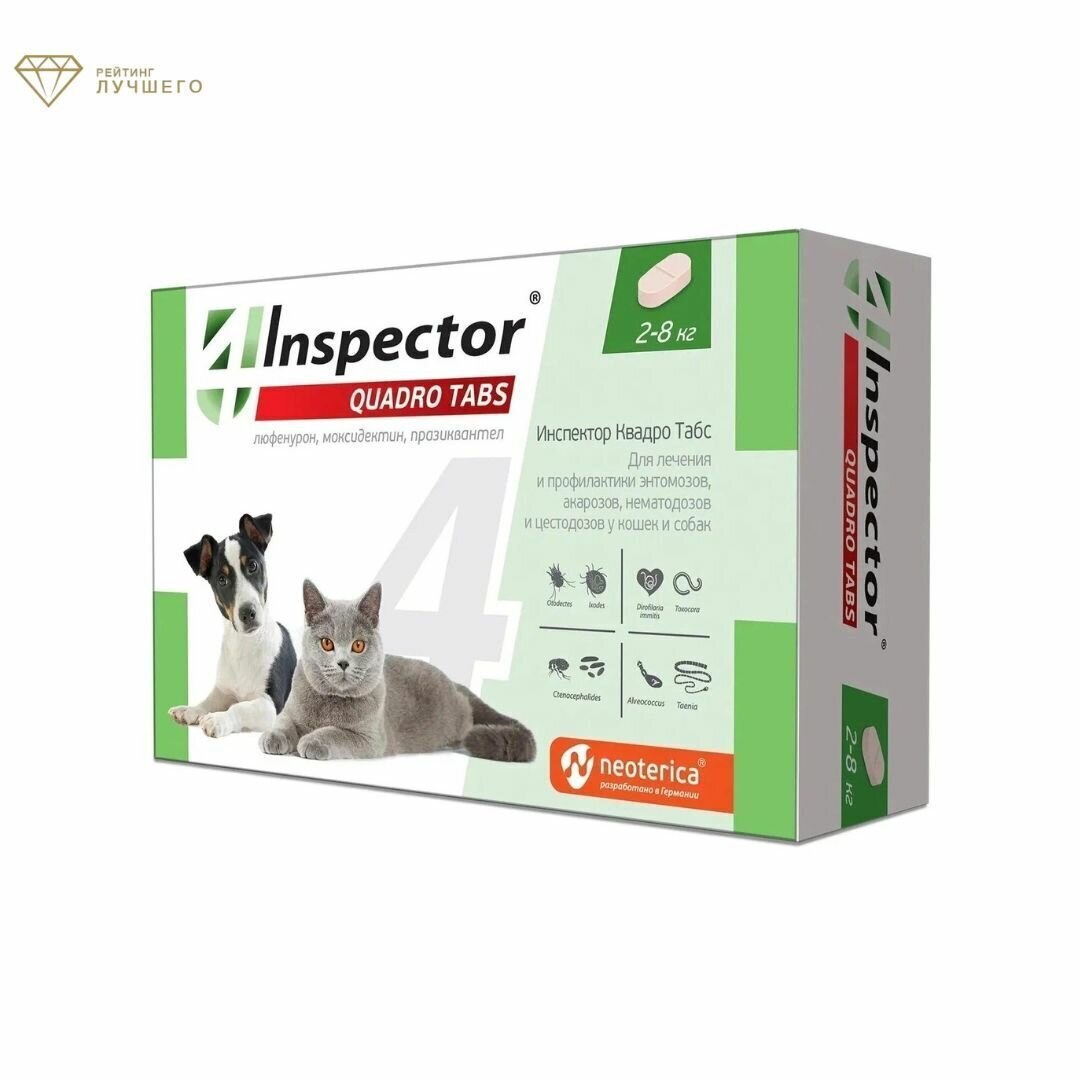 Инспектор табс для собак инструкция. Inspector quadro таблетки для собак 2-8 кг. Inspector quadro tabs. Инспектор таблетки. Inspector quadro таблетки для собак 2-8 кг.