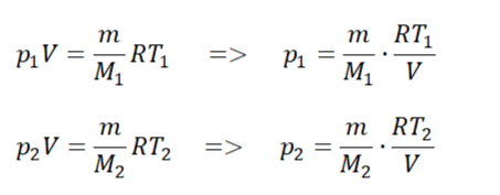 Уравнения Менделеева — Клапейрона для каждого состояния газа
