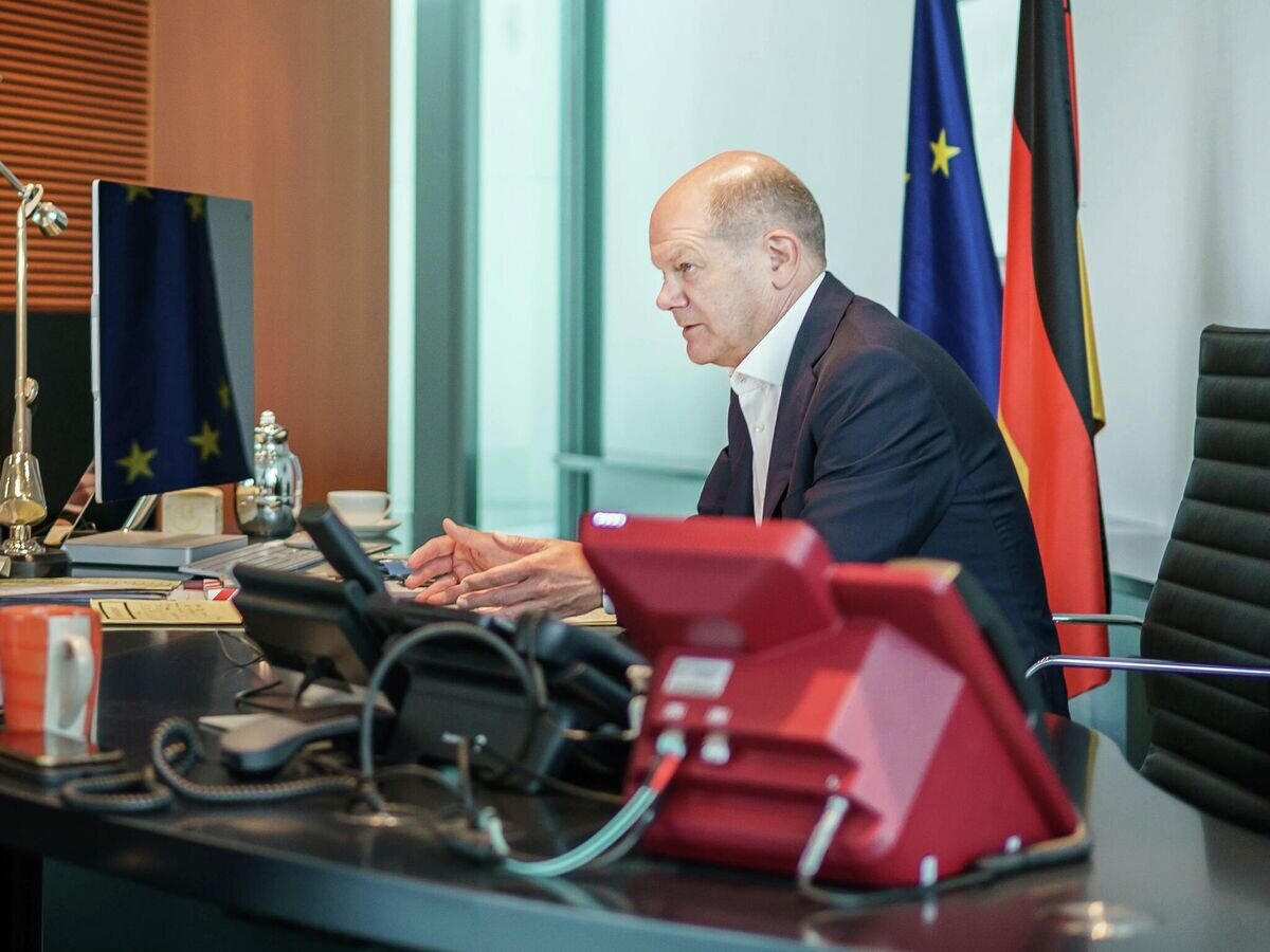    Олаф Шольц в рабочем кабинете© Фото : Press and Information Office of the Federal Government