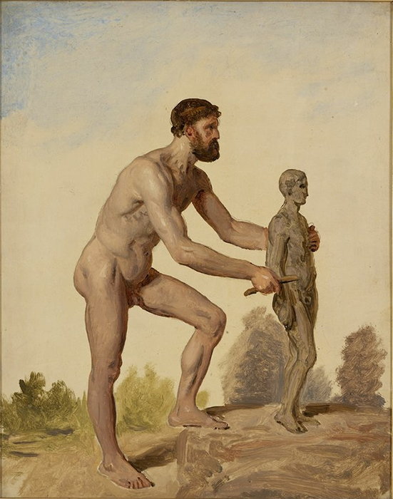 Константин Хансен. Прометей лепит человека из глины, 1845