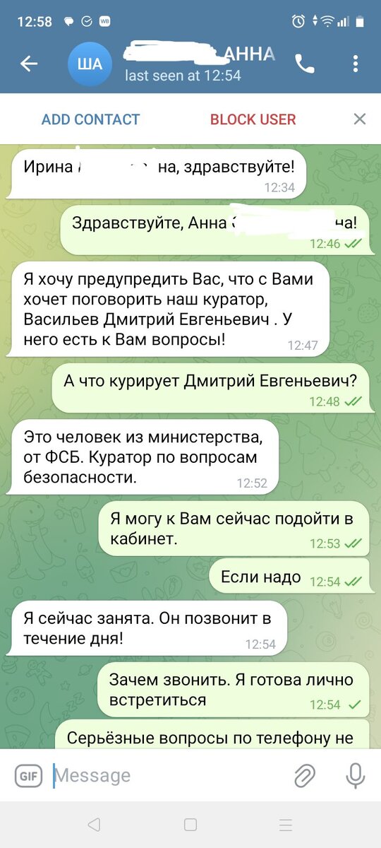 Та самая переписка с якобы моим директором. Отчества скрыты из этических соображений. 